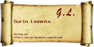 Gurin Levente névjegykártya